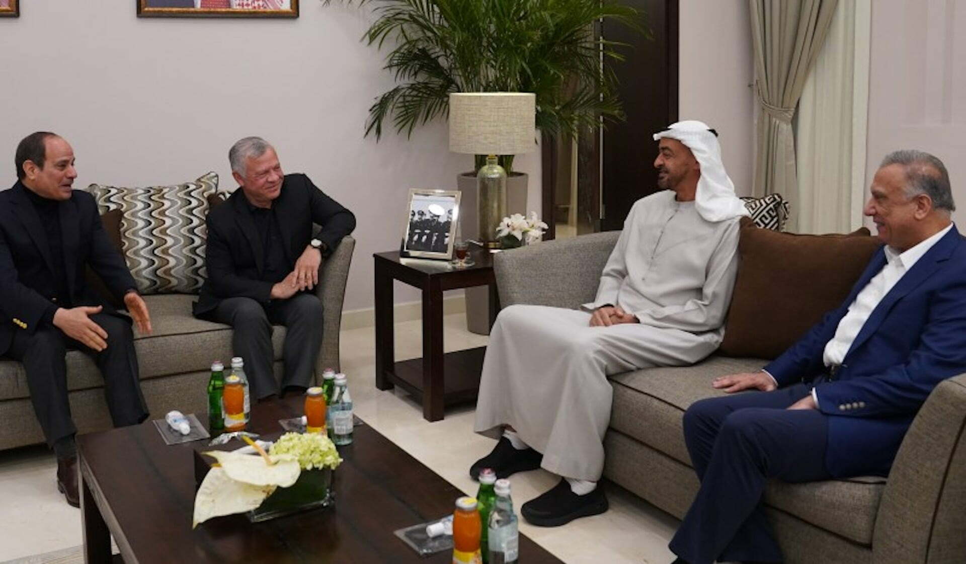 Jordan King meets Egypt President, Abu Dhabi Crown Prince and Iraqi PM